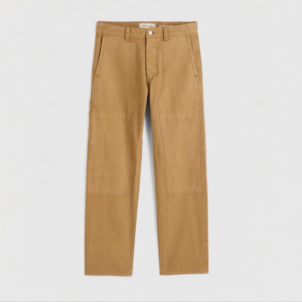 Madewell Workwear Pant Mens 40x30 (tag 38) Tan Relaxed Straight Button Fly NWT - Picture 2 of 14